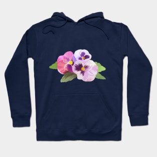 three flowers of pansy Hoodie